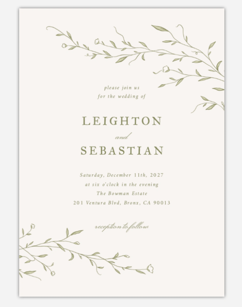 custom wedding invitation